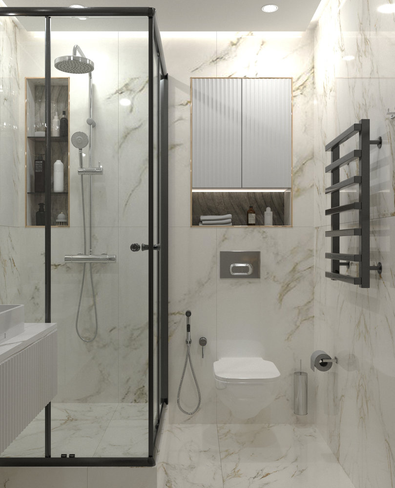 Фотография: Ванная в стиле Современный, Квартира, Проект недели, Москва, 4 и больше, Более 90 метров, MR.BURO – фото на INMYROOM