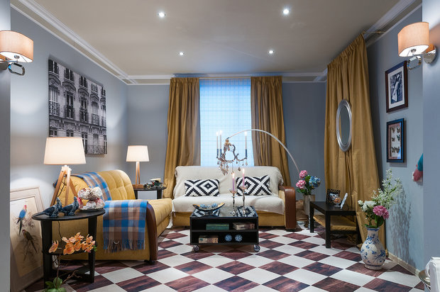 Фотография: Гостиная в стиле Прованс и Кантри, Эклектика, Кухня и столовая, Дом, Дома и квартиры – фото на INMYROOM