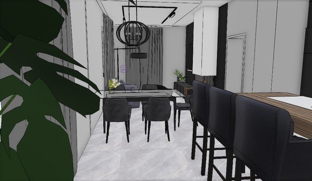 Фото из портфолио Кухня-гостиная в технике скетчи – фотографии дизайна интерьеров на INMYROOM