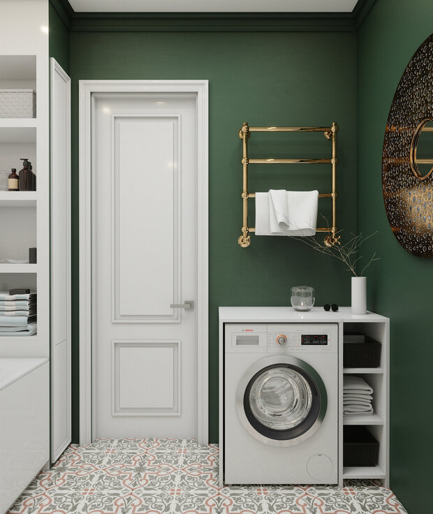 Фотография: Ванная в стиле Классический, Восточный, Эклектика, Квартира, Проект недели, Монолитный дом, 2 комнаты, 40-60 метров, 60-90 метров, Истра, Andrei Lobin Design Buro, Андрей Лобин – фото на INMYROOM