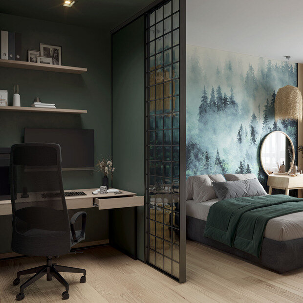 Фотография: Кабинет в стиле Современный, Квартира, Проект недели, Москва, 3 комнаты, 60-90 метров, Анна Малютина – фото на INMYROOM