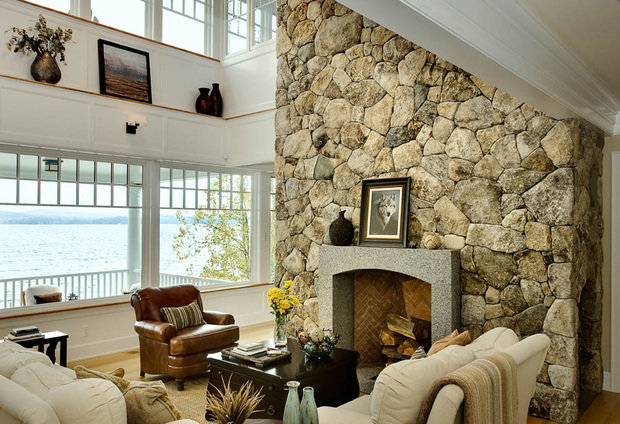 Фотография: Гостиная в стиле Прованс и Кантри, Классический, Современный, Дом, США, Терраса, Дома и квартиры, Эко, Панорамные окна, Дом и дача – фото на INMYROOM