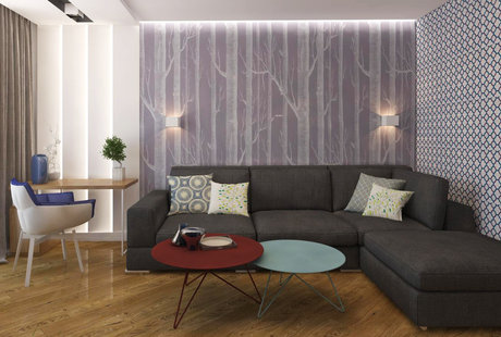 With blue accents
