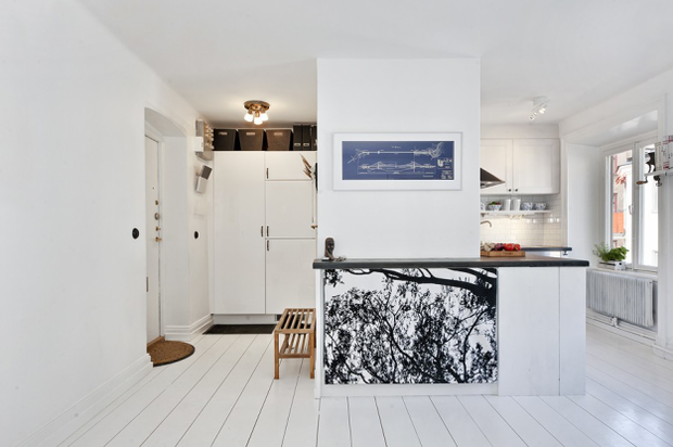 Фотография: Прихожая в стиле Скандинавский, Малогабаритная квартира, Квартира, Цвет в интерьере, Дома и квартиры, Белый – фото на INMYROOM