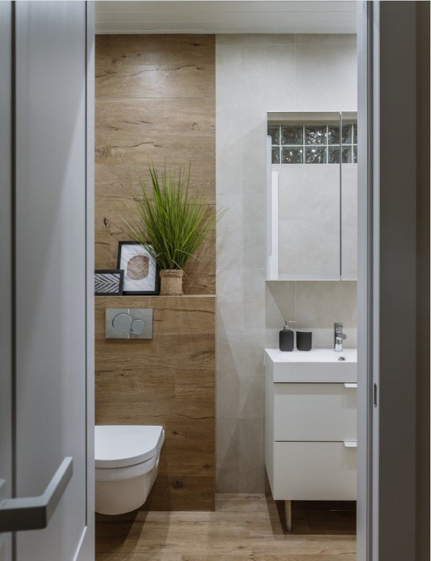 Фотография: Ванная в стиле Скандинавский, Дом, Проект недели, Дом и дача, Одинцовский район, 4 и больше, Более 90 метров, Наталья Балашова – фото на INMYROOM