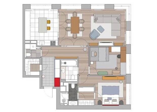 Фотография: Планировки в стиле , Квартира, Проект дня, Москва, 4 и больше, Более 90 метров, Виктория Колесникова – фото на INMYROOM