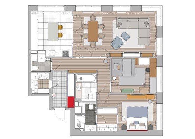 Фотография: Планировки в стиле , Квартира, Проект дня, Москва, 4 и больше, Более 90 метров, Виктория Колесникова – фото на INMYROOM Фотография: Планировки в стиле , Квартира, Проект дня, Москва, 4 и больше, Более 90 метров, Виктория Колесникова – фото на INMYROOM