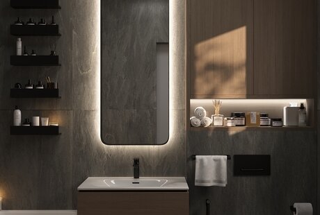 Серая ванная