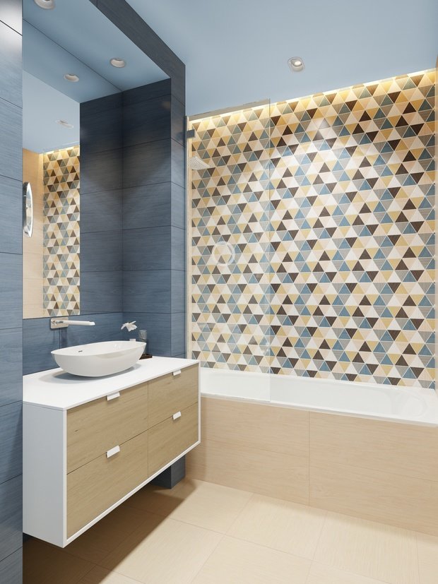 Фотография: Ванная в стиле Скандинавский, Квартира, Проект недели, Московская область, Анна Кларк, Лобня, Anna Clark interiors, новостройка, Панельный дом, 1 комната, 40-60 метров, РД-17.04 – фото на INMYROOM