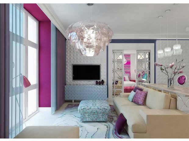 Фото из портфолио "Клубника, пионы и седьмое небо". Проект квартиры 105 кв.м. – фотографии дизайна интерьеров на INMYROOM