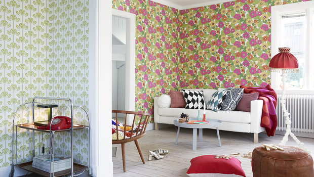 Фотография: Гостиная в стиле Современный, Хай-тек, Эклектика, Декор интерьера, Дизайн интерьера, Цвет в интерьере, Обои, Стены, Эко – фото на INMYROOM