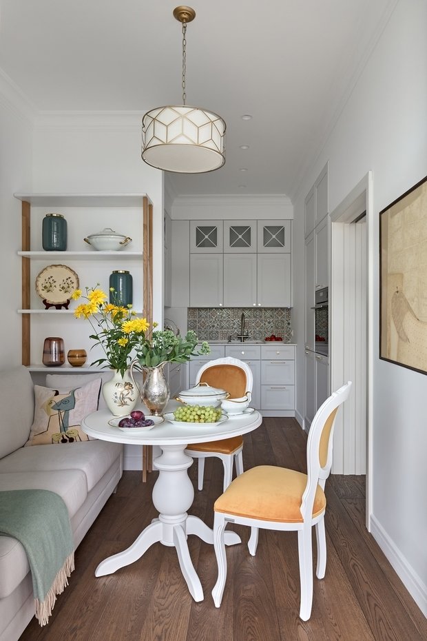 Фотография: Кухня и столовая в стиле Прованс и Кантри, Современный, Квартира, Проект недели, Калининград, 1 комната, 40-60 метров, Алена Николаева, Винтажный – фото на INMYROOM