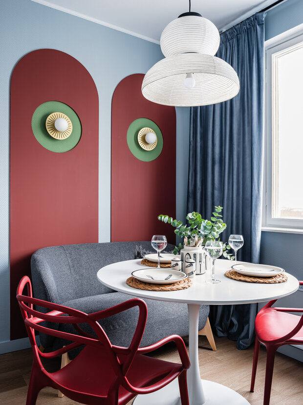 Фотография: Кухня и столовая в стиле Современный, Эклектика, Квартира, Проект недели, Москва, Алена Власова, П-44, Панельный дом, 2 комнаты, 40-60 метров – фото на INMYROOM