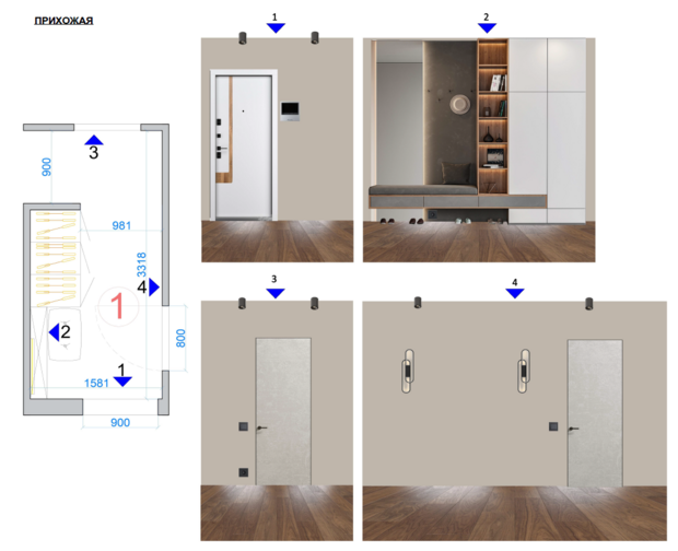 Фото из портфолио Проект квартиры 60м2 в Москве – фотографии дизайна интерьеров на INMYROOM