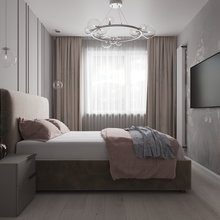 Визуализация интерьера спальни в современном стиле