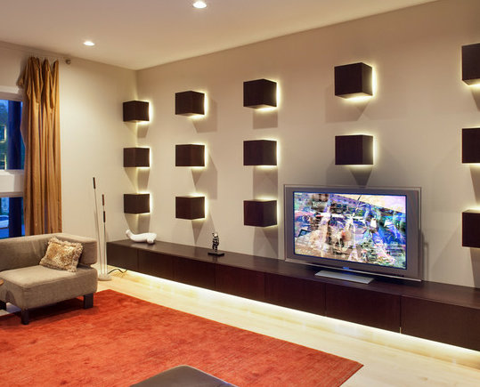 Фотография: Гостиная в стиле Современный, Декор интерьера, Декор дома, Цвет в интерьере, Обои – фото на INMYROOM