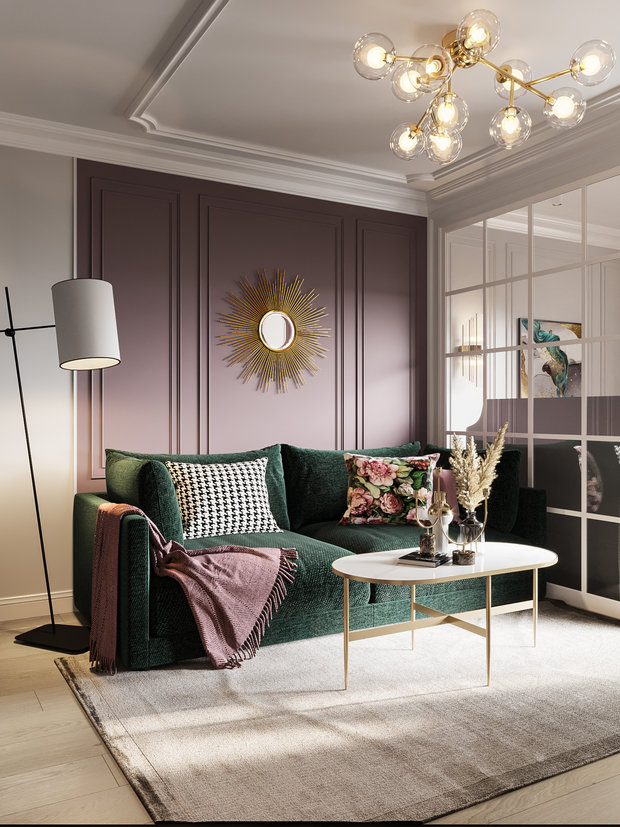 Фотография: Гостиная в стиле Современный, Малогабаритная квартира, Квартира, Проект недели, Москва, Панельный дом, 1 комната, до 40 метров, Яна Грошева, Lampa Design Studio – фото на INMYROOM