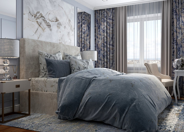 Фотография: Спальня в стиле Классический, Современный, Квартира, Проект дня, Бежевый, Неоклассика, интерьер в стиле современной классики, Тверской район, бежевый интерьер, 3 комнаты, Более 90 метров, Тверская область, Дарья Титова – фото на INMYROOM