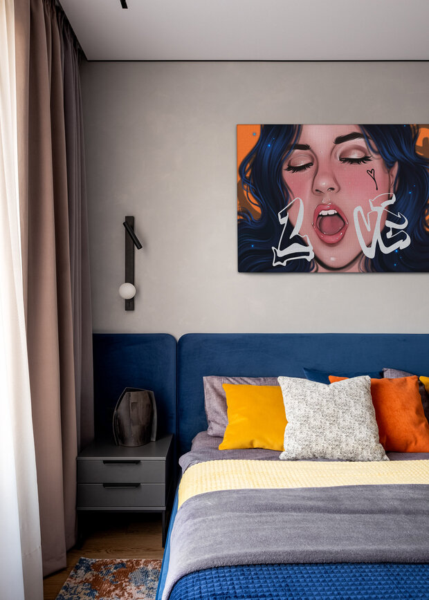 Фотография: Спальня в стиле Современный, Квартира, Проект дня, Москва, 2 комнаты, 60-90 метров, современный с элементами минимализма и арт-деко, Маргарита Макурина – фото на INMYROOM