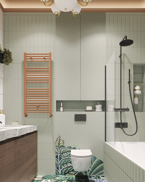 Фотография: Ванная в стиле Современный, Эклектика, Квартира, Проект недели, Москва, 2 комнаты, 40-60 метров, Анастасия Григорьева – фото на INMYROOM