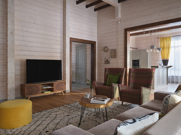 Фотография: Гостиная в стиле Прованс и Кантри, Эклектика, Дом, Проект недели, Дом и дача, Московская область, Ирина Васильева, 4 и больше, Более 90 метров, Александра Лепина, студия SVETLITSA – фото на INMYROOM