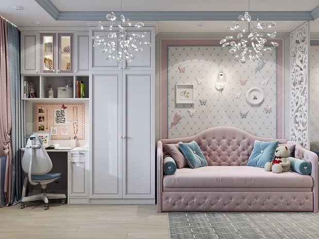 Фото из портфолио Детская для девочек двойняшек – фотографии дизайна интерьеров на INMYROOM