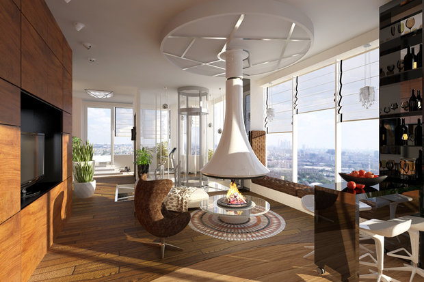 Фото из портфолио Пентхаус двухуровневый – фотографии дизайна интерьеров на INMYROOM