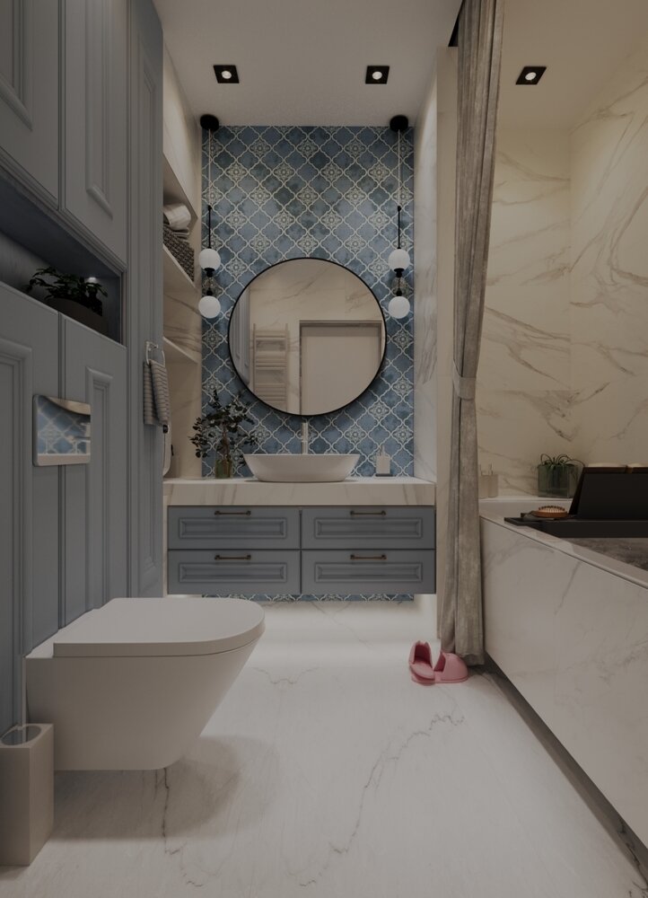Фото из портфолио Санузел с арабесками – фотографии дизайна интерьеров на INMYROOM Фото из портфолио Санузел с арабесками – фотографии дизайна интерьеров на INMYROOM