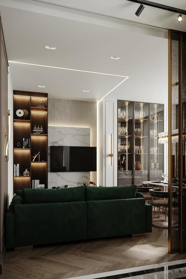 Фото из портфолио Современная классика с элементами ар-деко в квартире на Краснопутиловской – фотографии дизайна интерьеров на INMYROOM