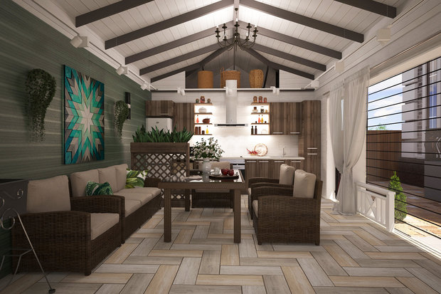 Фото из портфолио Веранда частного дома – фотографии дизайна интерьеров на INMYROOM