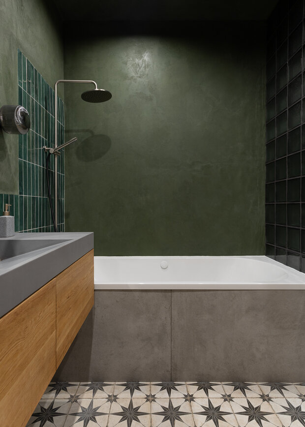 Фотография: Ванная в стиле Лофт, Современный, Эклектика, Квартира, Проект дня, Москва, Хамовники, Сталинка, 4 и больше, Более 90 метров, Руслан Мусин – фото на INMYROOM