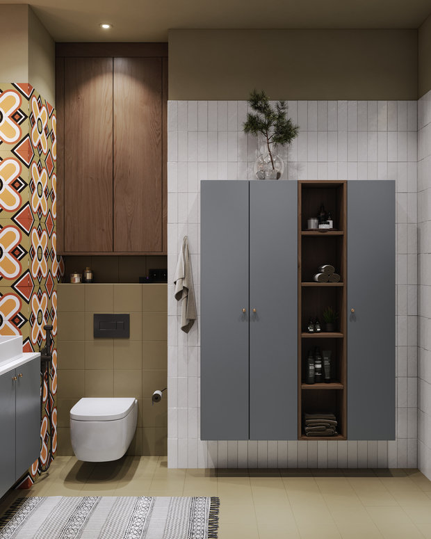 Фотография: Ванная в стиле Лофт, Эклектика, Квартира, Проект недели, Москва, Макс Жуков, To Taste, 3 комнаты, 60-90 метров – фото на INMYROOM