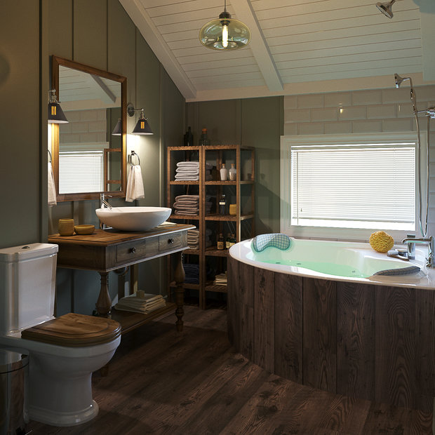 Фотография: Ванная в стиле Прованс и Кантри, Дом, Проект недели, Дом и дача, Екатеринбург, Юлия Калеми, 4 и больше, Более 90 метров – фото на INMYROOM