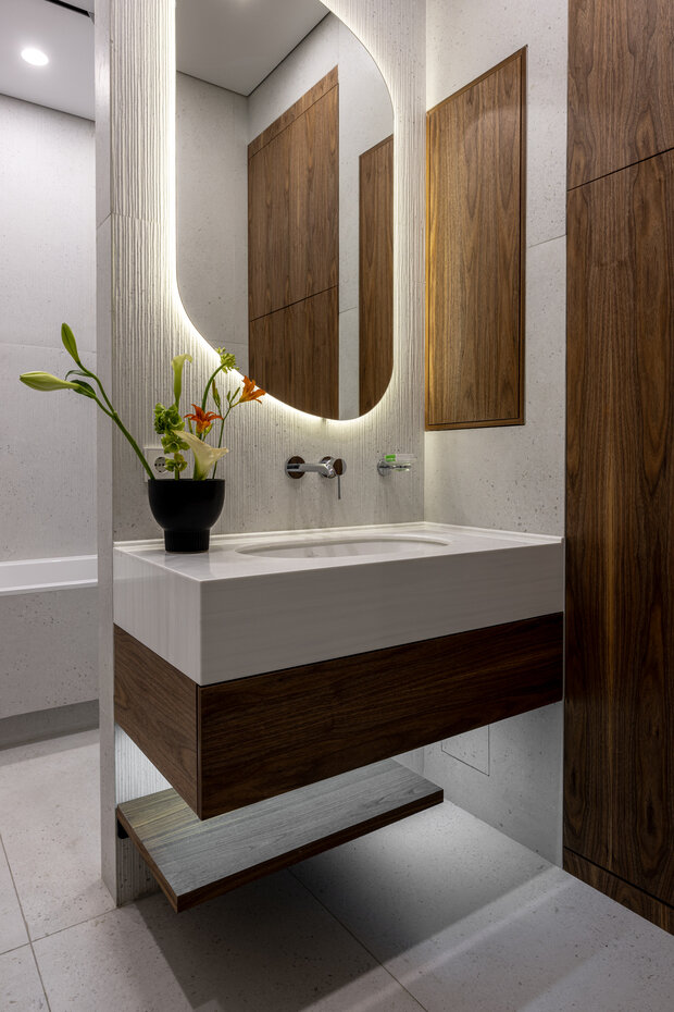 Фотография: Ванная в стиле Современный, Квартира, Проект дня, Монолитный дом, 3 комнаты, Алматы, минимализм с элементами современного дизайна, Данара Байтурсынова – фото на INMYROOM