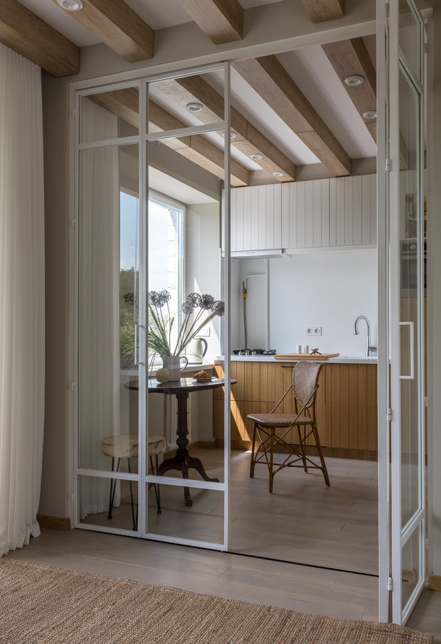 Фотография: Кухня и столовая в стиле Эко, Современный, Малогабаритная квартира, Квартира, Студия, Проект дня, Москва, Кирпичный дом, до 40 метров, Анастасия Рыкова, S-Style – фото на INMYROOM