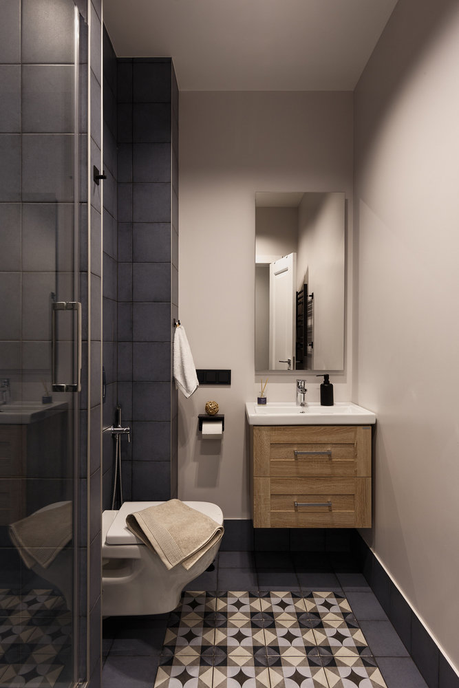 Фотография: Ванная в стиле Современный, Скандинавский, Квартира, Проект недели, Санкт-Петербург, 3 комнаты, 60-90 метров, BAS.architects – фото на INMYROOM Фотография: Ванная в стиле Современный, Скандинавский, Квартира, Проект недели, Санкт-Петербург, 3 комнаты, 60-90 метров, BAS.architects – фото на INMYROOM