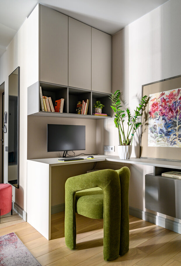 Фотография: Кабинет в стиле Современный, Квартира, Проект дня, Нижний Новгород, 1 комната, 40-60 метров, Любовь Мамошкина – фото на INMYROOM