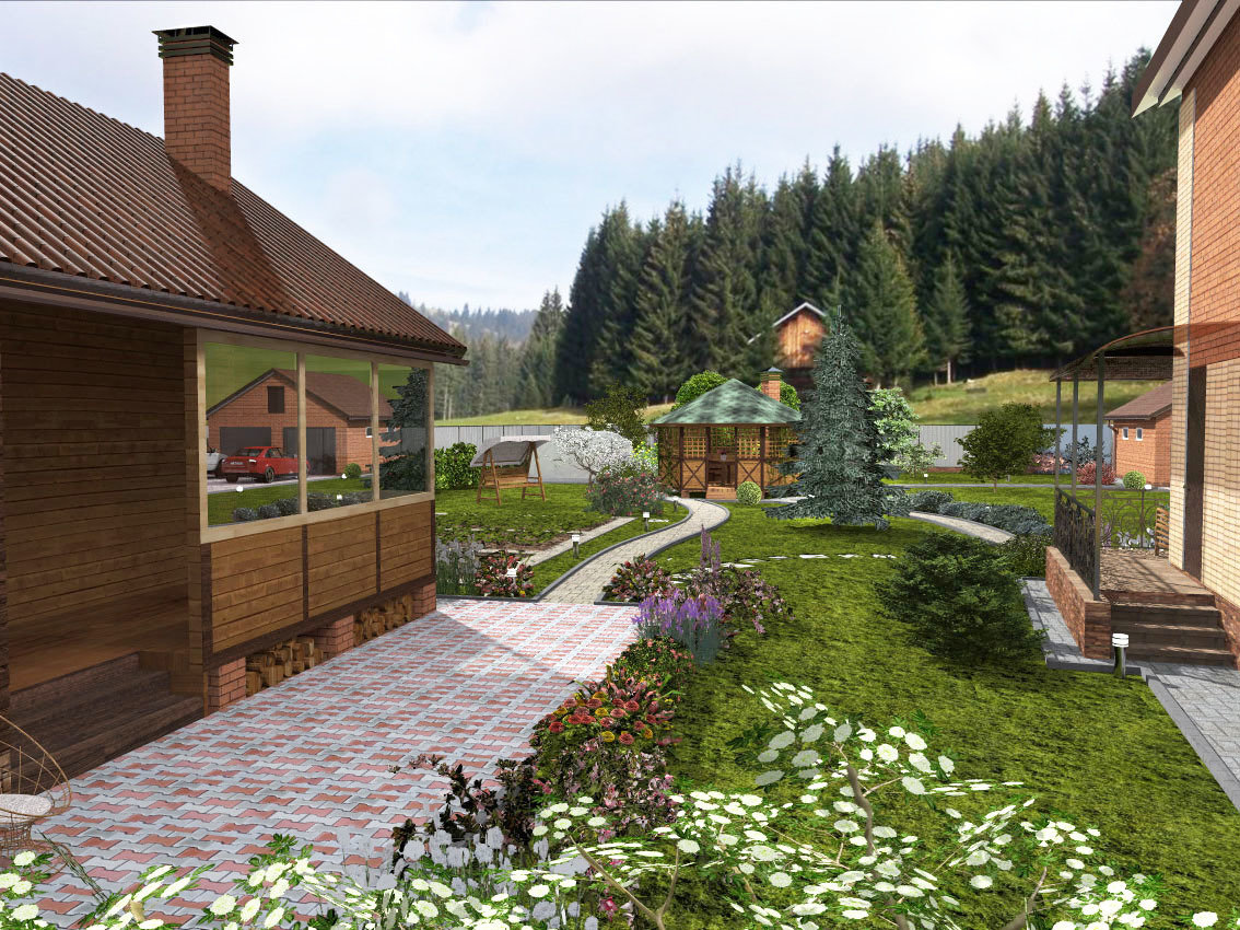 Фото из портфолио Ландшафтный проект в поселке Жареный Бугор – фотографии дизайна интерьеров на INMYROOM Фото из портфолио Ландшафтный проект в поселке Жареный Бугор – фотографии дизайна интерьеров на INMYROOM