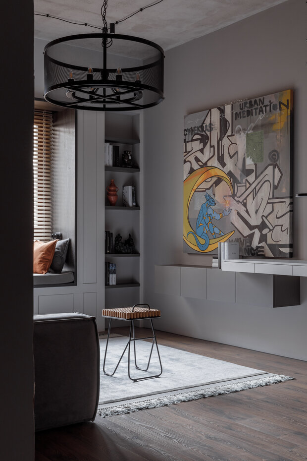 Фотография: Гостиная в стиле Лофт, Современный, Эклектика, Малогабаритная квартира, Квартира, Студия, Проект недели, Москва, до 40 метров, Катрин Диб – фото на INMYROOM