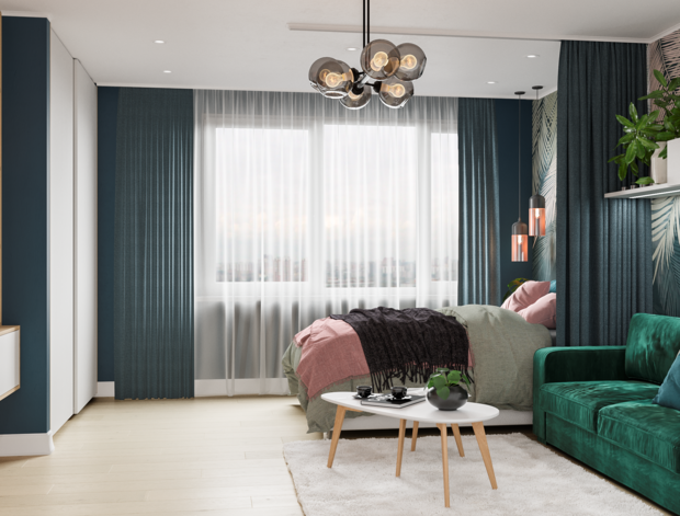 Фото из портфолио Однокомнатная квартира 44 кв.м. – фотографии дизайна интерьеров на INMYROOM