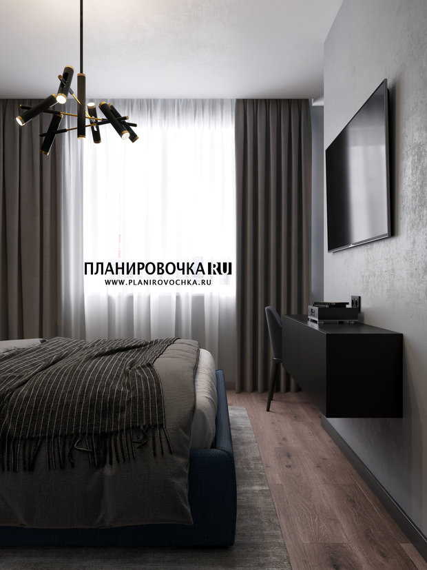 Фото из портфолио ЖК "ГУСАРСКАЯ БАЛЛАДА", СПАЛЬНЯ 15,1 М2 – фотографии дизайна интерьеров на INMYROOM
