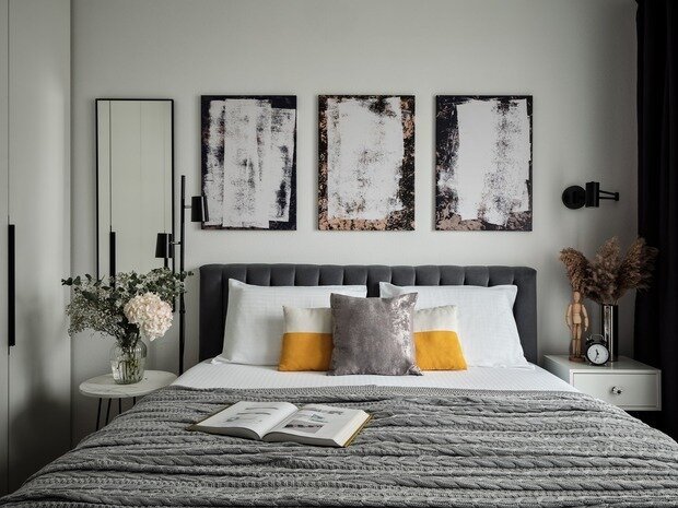 Фотография: Спальня в стиле Скандинавский, Современный, Квартира, Проект дня, 2 комнаты, 60-90 метров, Люберцы, Алена Савваева – фото на INMYROOM