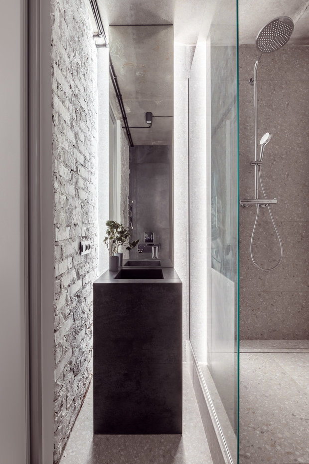 Фотография: Ванная в стиле Лофт, Минимализм, Современный, Квартира, Студия, Проект дня, Диана Карнаухова, MakeDesign, Ростов-на-Дону, 40-60 метров, Виктория Лукьянова – фото на INMYROOM