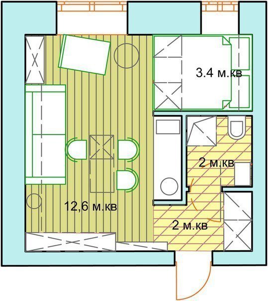 Фото из портфолио Студия 20 метров на Ясеневой – фотографии дизайна интерьеров на INMYROOM Фото из портфолио Студия 20 метров на Ясеневой – фотографии дизайна интерьеров на INMYROOM