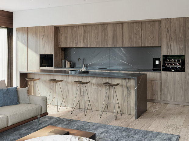 Фотография: Кухня и столовая в стиле Минимализм, Квартира, Проект недели, 4 и больше, Более 90 метров, Ab-architects, Level Barvikha – фото на INMYROOM