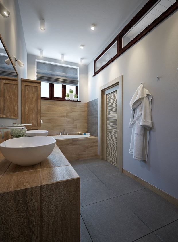 Фото из портфолио Проект таун-хауса в ЖК "Рижский квартал" в лёгком и стильном скандинавском стиле – фотографии дизайна интерьеров на INMYROOM