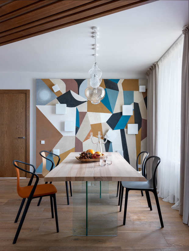 Фотография: Кухня и столовая в стиле Современный, Эко, Эклектика, Квартира, Проект недели, Москва, Сергей Красюк, Монолитный дом, Дарья Василькова, 4 и больше, Более 90 метров, #эксклюзивныепроекты – фото на INMYROOM