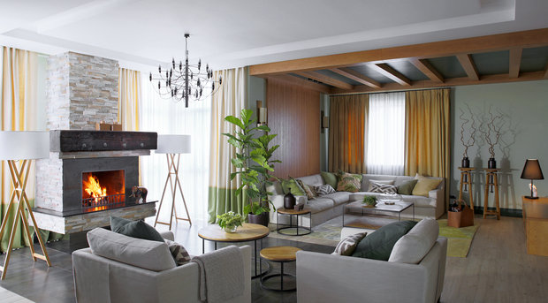 Фотография: Гостиная в стиле Эклектика, Эко, Дом, Проект недели, Подмосковье – фото на INMYROOM