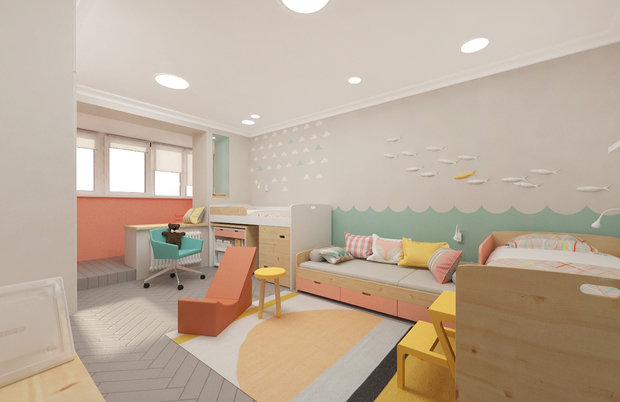 Фото из портфолио Дизайн детской "Рыбки и Трансформеры" – фотографии дизайна интерьеров на INMYROOM
