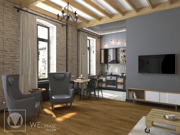 Фото из портфолио Уютный лофт в центре столицы – фотографии дизайна интерьеров на INMYROOM